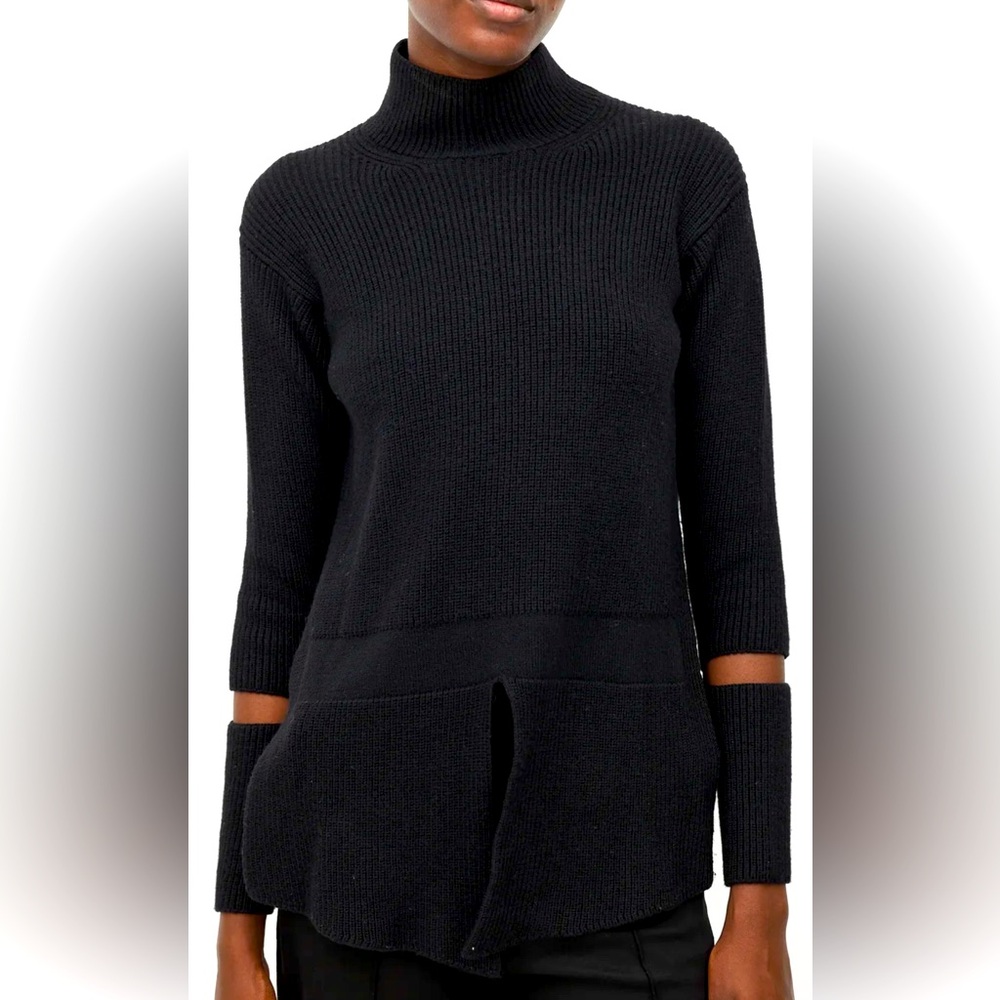 Stella McCartney Black Split Turtleneck Sweater